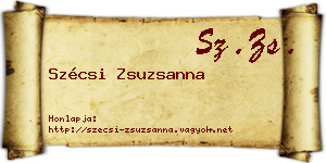 Szécsi Zsuzsanna névjegykártya