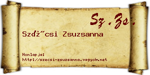 Szécsi Zsuzsanna névjegykártya