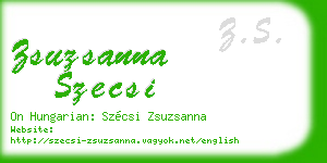 zsuzsanna szecsi business card